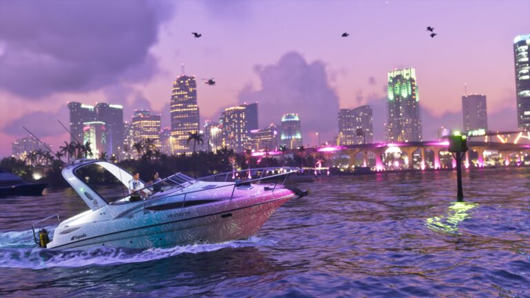GTA 6 Вайс-Сити ночной город и лодка